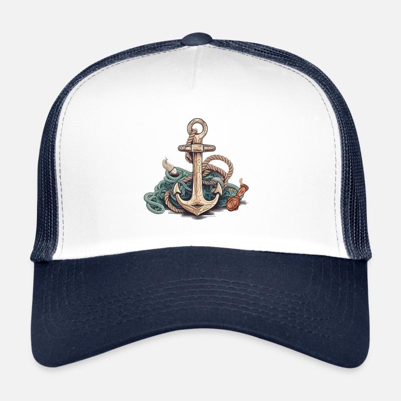 Awesome Anchor Comic Style Maritime Adventure Casquette trucker 