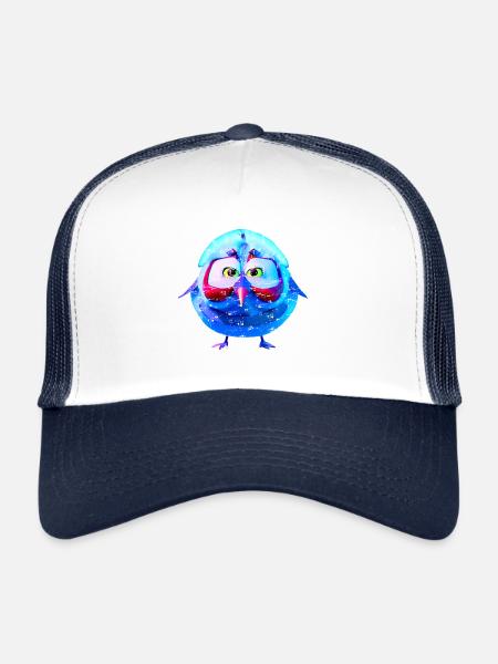 Poulet Poulet Mignon poussin en bleu - Casquette trucker  - blanc/marine - Devant