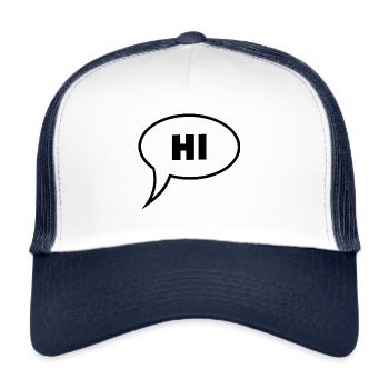 Hi Hello Servus greetings in a speech bubble - Trucker Cap - white/navy - Front