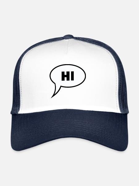 Hi Hello Servus Grüße in einer Sprechblase - Trucker Cap - Weiß/Navy - Vorne