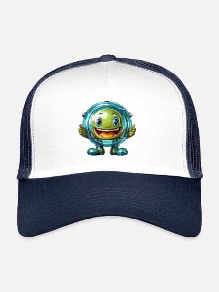 Emoji is clear to dive always good air - Trucker Cap - white/navy - Front