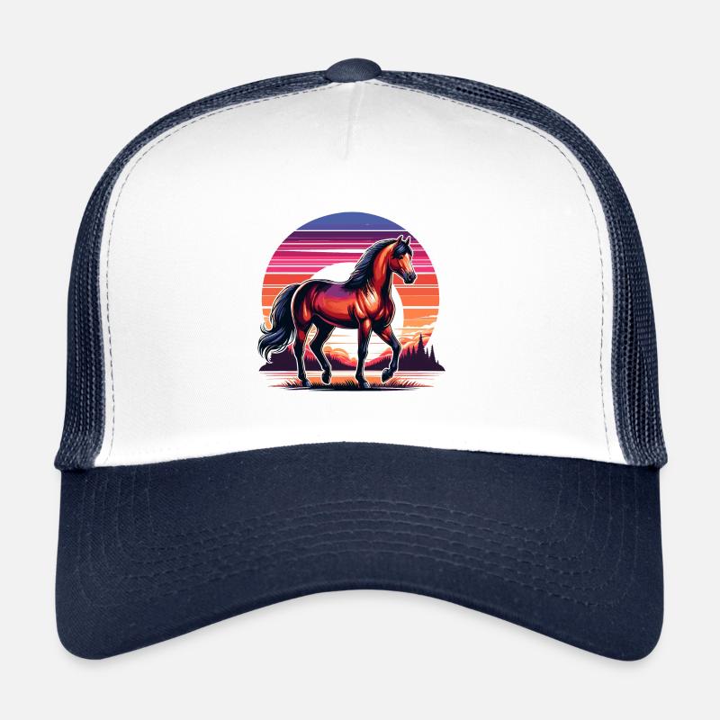 Braunes Quarter Horse Kunst Trucker Cap