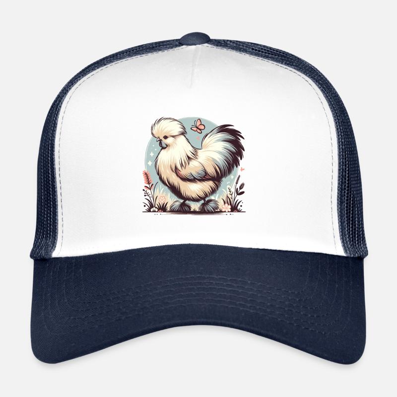 Silkie Chicken Fluffy Chicken Silkies - Trucker Cap - Weiß/Navy