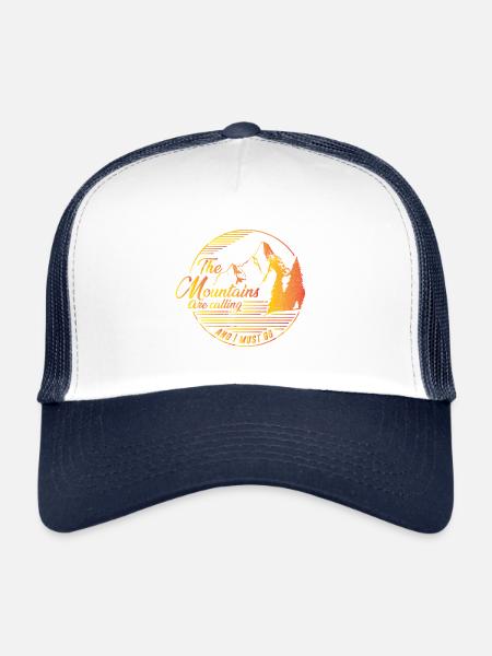The mountains are calling and I must go - Trucker Cap - white/navy - Front