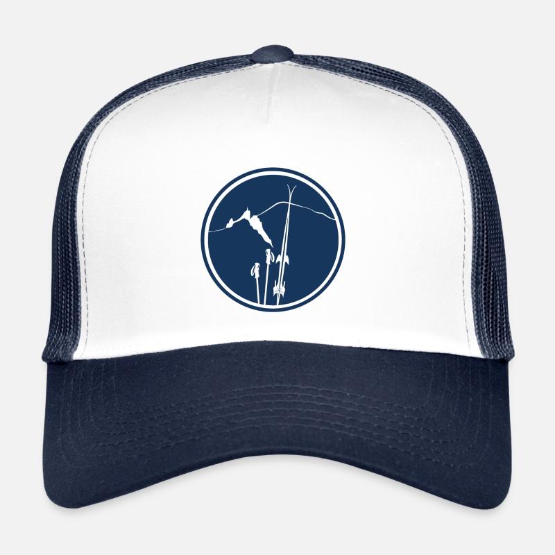 Chamonix Aiguille du Midi Mont blanc leewarddesign - Trucker Cap - Weiß/Navy