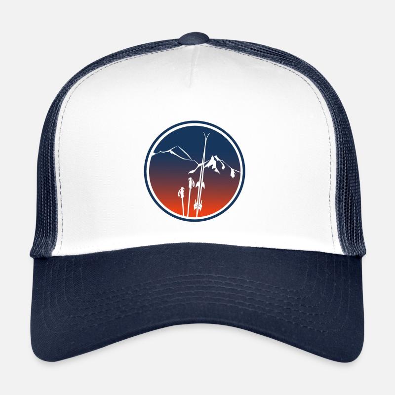 mountain alps ski leewarddesign - Trucker Cap - white/navy