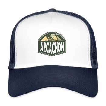 Bassin d’Arcachon, Dune du Pilat, France - Casquette trucker  - blanc/marine - Devant