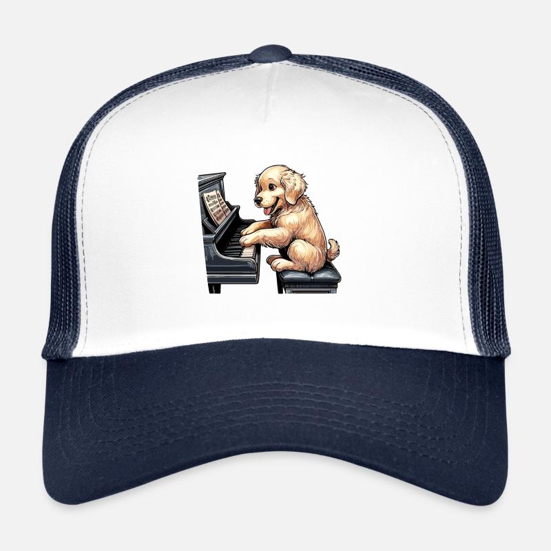 Golden Retriever jouant du piano Casquette trucker 