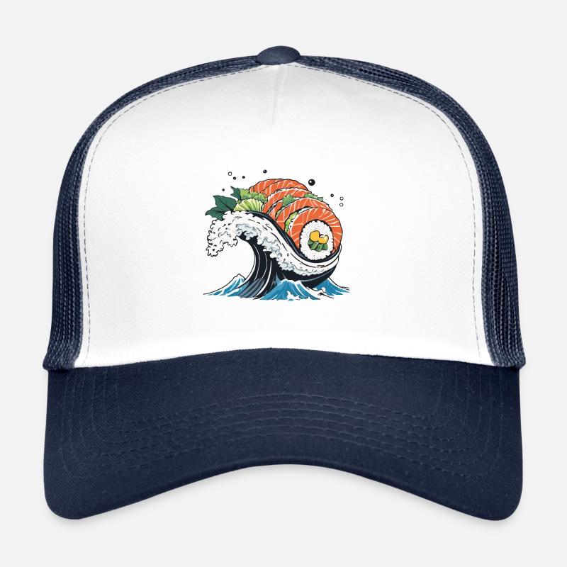 Ukiyo-E Sushi Wave Design esthétique Casquette trucker 