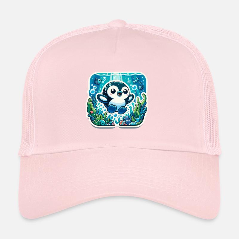Pingouin de plongée Pingouin mignon Casquette trucker 