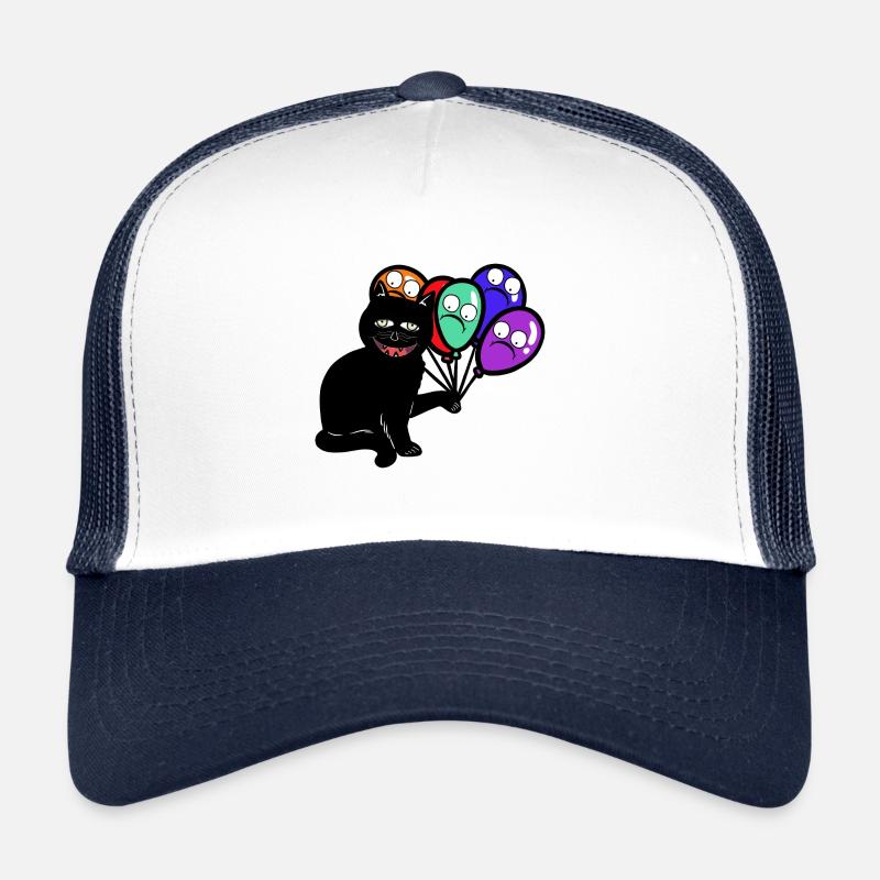 Ballons chat noir effrayants d’Halloween Casquette trucker 