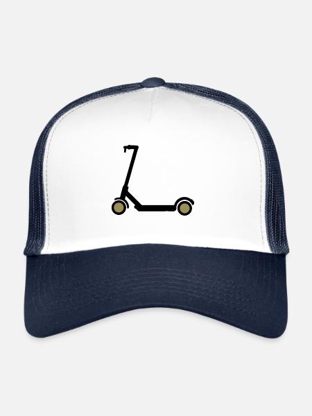 E-Scooter Eroller Comic Design Gift Idea - Trucker Cap - white/navy - Front