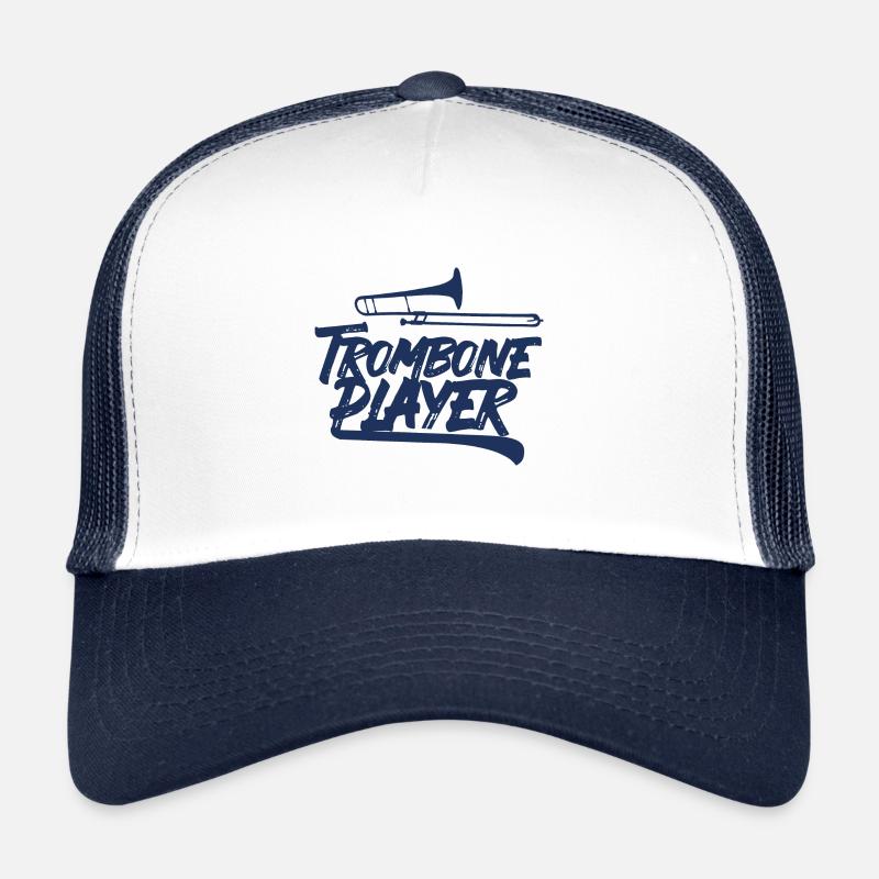 Posaune Spieler Musiker Posaunist - Trucker Cap - Weiß/Navy