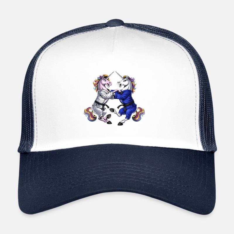 Licornes Jiu-Jitsu Lutte - Casquette trucker  - blanc/marine