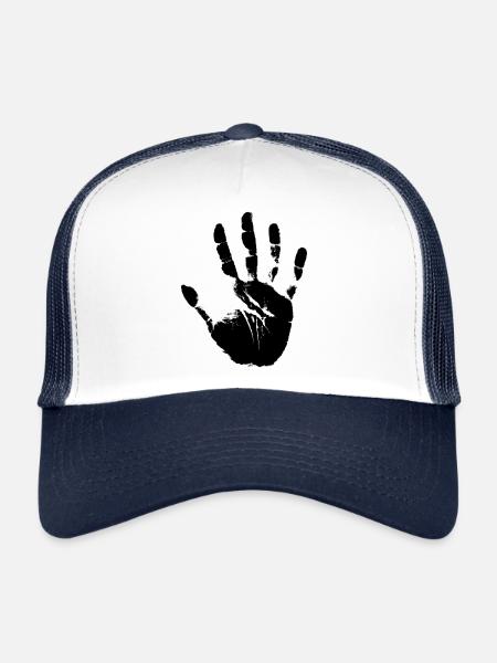 Main - Casquette trucker  - blanc/marine