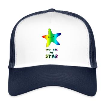 You Are My Star Cute Birthday Starfish Shirt - Trucker Cap - white/navy - Front