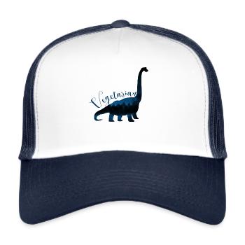 Dinosaurier Dino Vegetarier Vegetarierin Geschenk - Trucker Cap - Weiß/Navy - Vorne