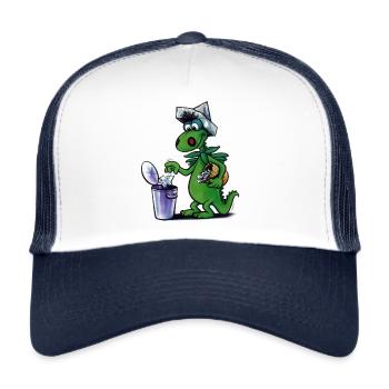 Poldi von HALLO SPENCER - Trucker Cap - Weiß/Navy - Vorne