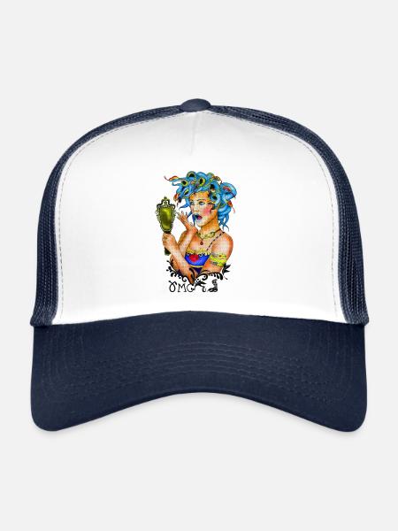 Medusa - Trucker Cap - white/navy - Front