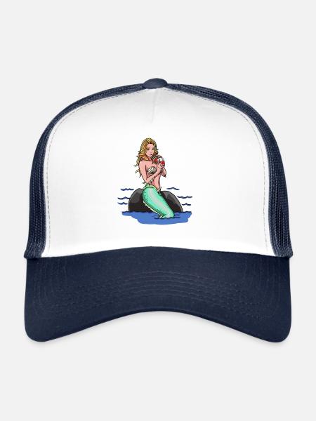 Mermaid Mermaid Fable Fairy Tale Kids Fantasy - Trucker Cap - white/navy - Front