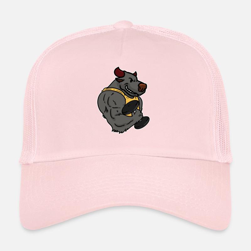 Bodybuilder Taurus Weight Training Lifting Dumbbell Biceps Trucker Cap