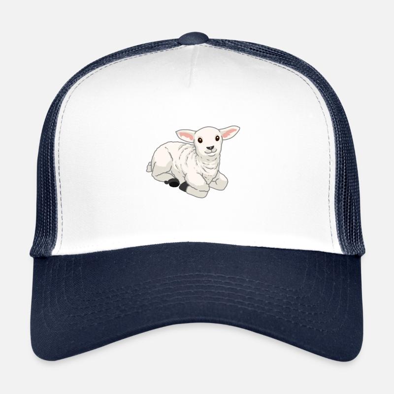 Baby Easter Lamb Sheep Lamb Goat Easter - Trucker Cap - white/navy