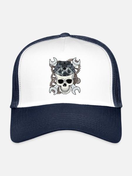 Car Mechanic Screwdriver Mechanics Workshop - Trucker Cap - white/navy - Front
