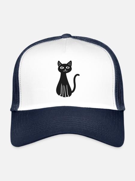 Chats Animaux animaux - Casquette trucker  - blanc/marine - Devant