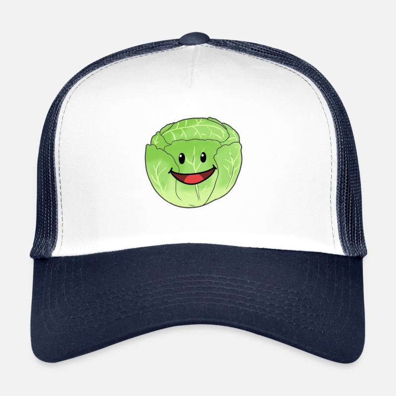 Weißkohl Gemüse Kohlkopf Kohl Speise Vegan - Trucker Cap - Weiß/Navy