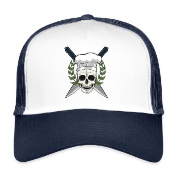 Restaurant Koch Küche kochen Kochkunst Gift Eklig - Trucker Cap - Weiß/Navy - Vorne