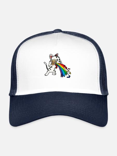 Fête Fêter la bière vomir - Casquette trucker  - blanc/marine - Devant