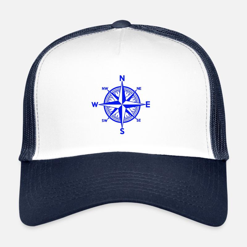 Nautik Windrose Maritime Navigation Maritime Marine Casquette trucker 