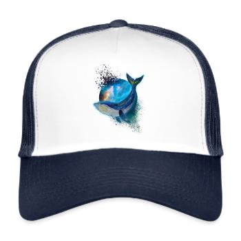 Wal - Galaxie - Aquarell - Trucker Cap - white/navy - Front