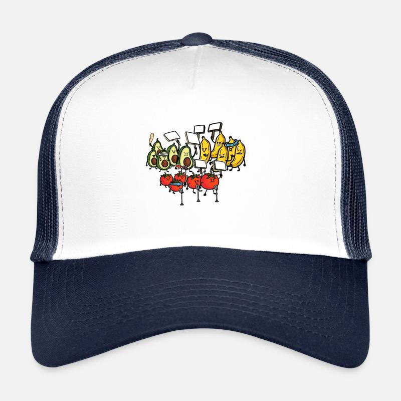 Gemüse Obst Protest Demonstration Randale Demo - Trucker Cap - Weiß/Navy