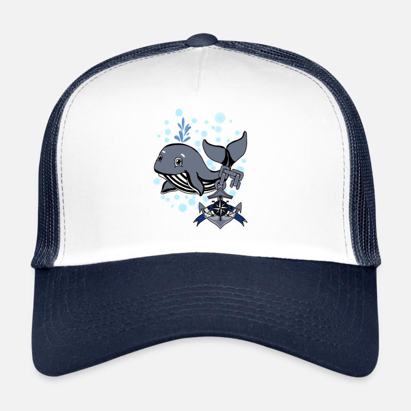 Boussole d’ancre de poisson baleine maritime maritime Casquette trucker 