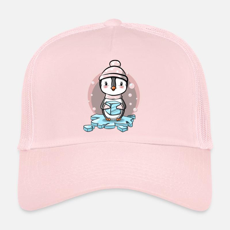 Pinguin Mädchen mit Mütze und Eiswürfel Trucker Cap