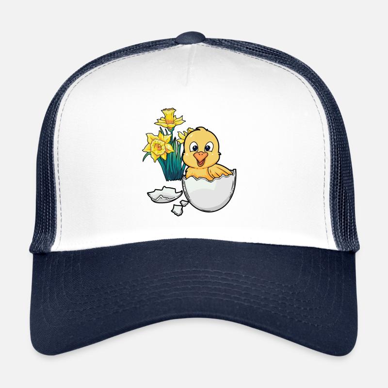 Happy Easter Chicks Easter Egg Kids Baby Chick Egg Egg Trucker Cap