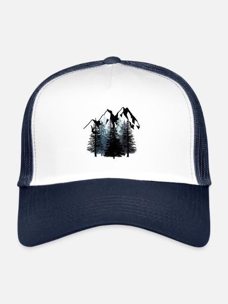 forêt Nature nature nature nature noir blanc scout - Casquette trucker - blanc/marine