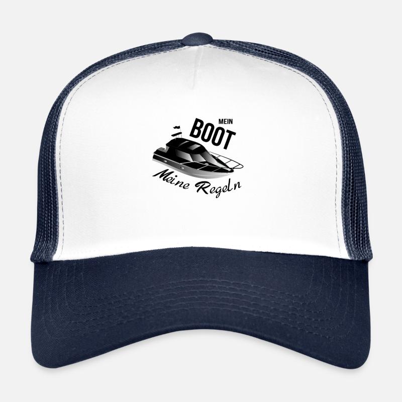 Mein boot meine Regeln Motorboot - Trucker Cap - Weiß/Navy