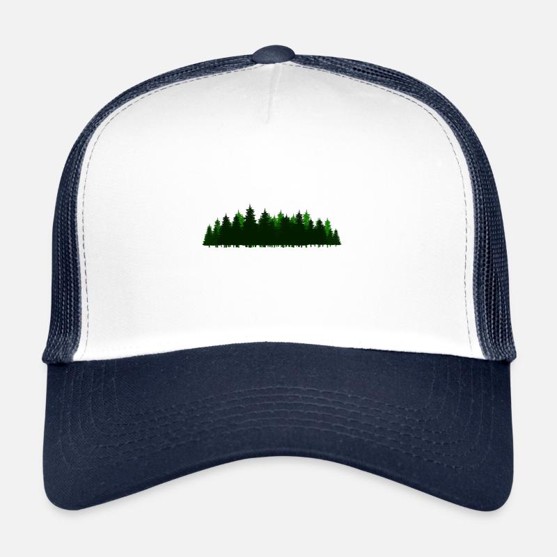 Wald Forst Bäume Baum Tanne Natur Flora - Trucker Cap - Weiß/Navy