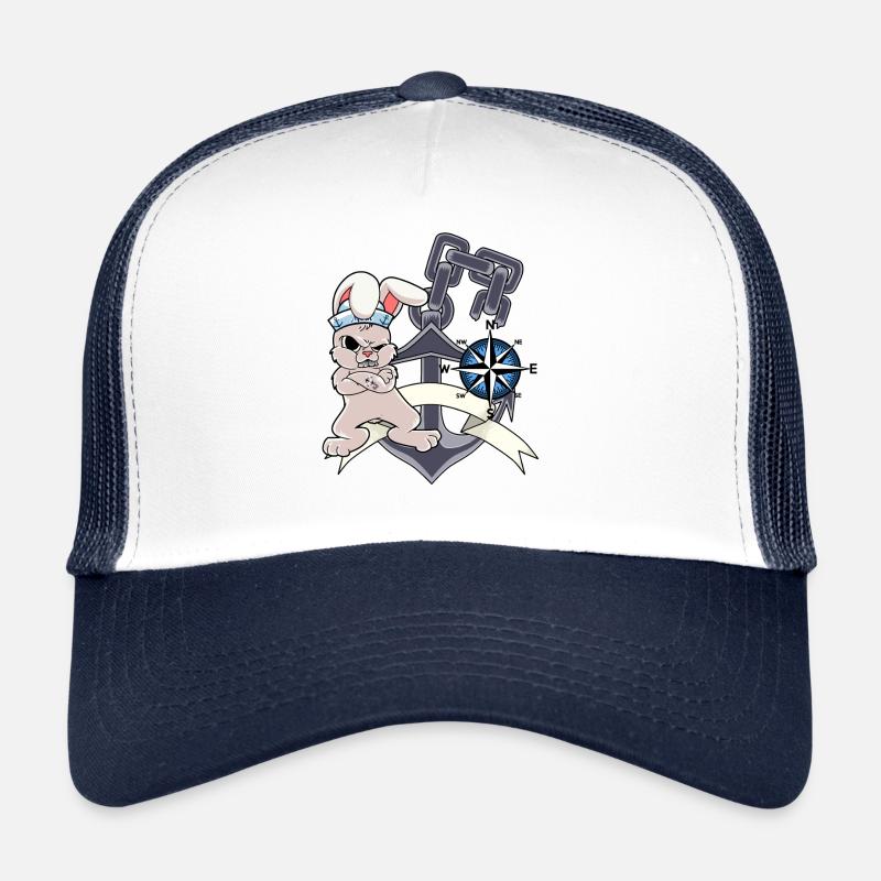 Sailor Compass Ancre Lapin Marin Capitaine Ahoi Casquette trucker 