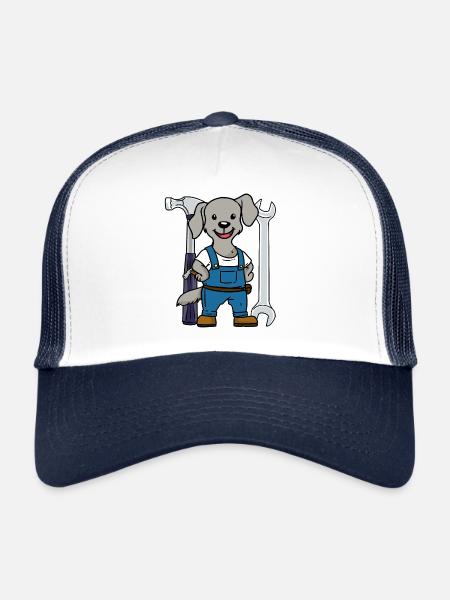 Dog Tool Enfants Jeune Artisan - Casquette trucker  - blanc/marine - Devant