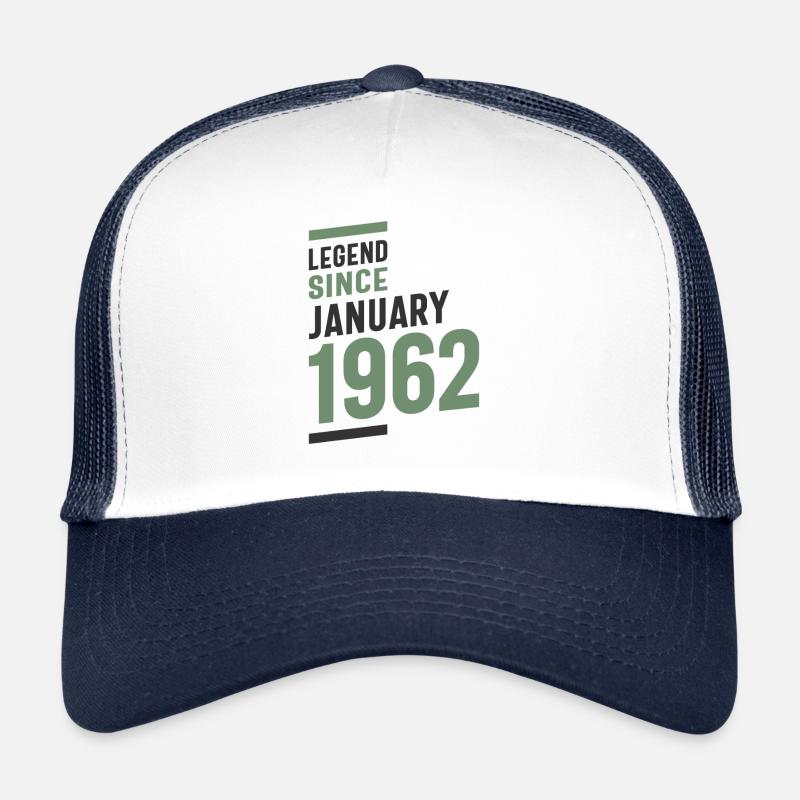 Legenden wurden im Januar 1962 geboren - Trucker Cap - Weiß/Navy