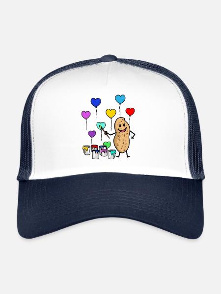 Painter Master Peanut Artist Brush Birthday - Trucker Cap - white/navy - Front
