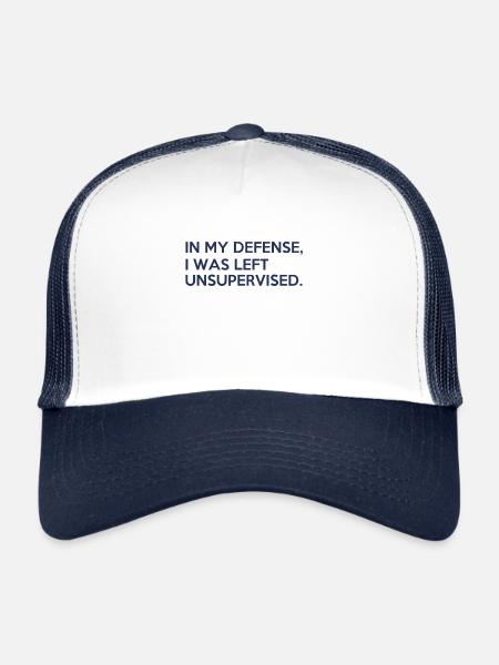 In my defense, I was left unsupervised - Casquette trucker  - blanc/marine - Devant