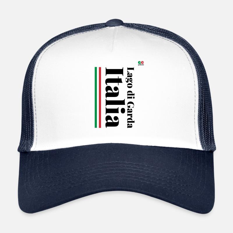 Italien - Gardasee - Trucker Cap - Weiß/Navy