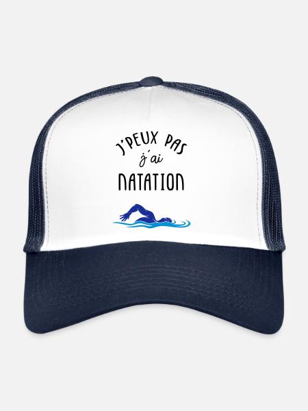 J'peux pas j'ai natation - Casquette trucker  - blanc/marine - Devant