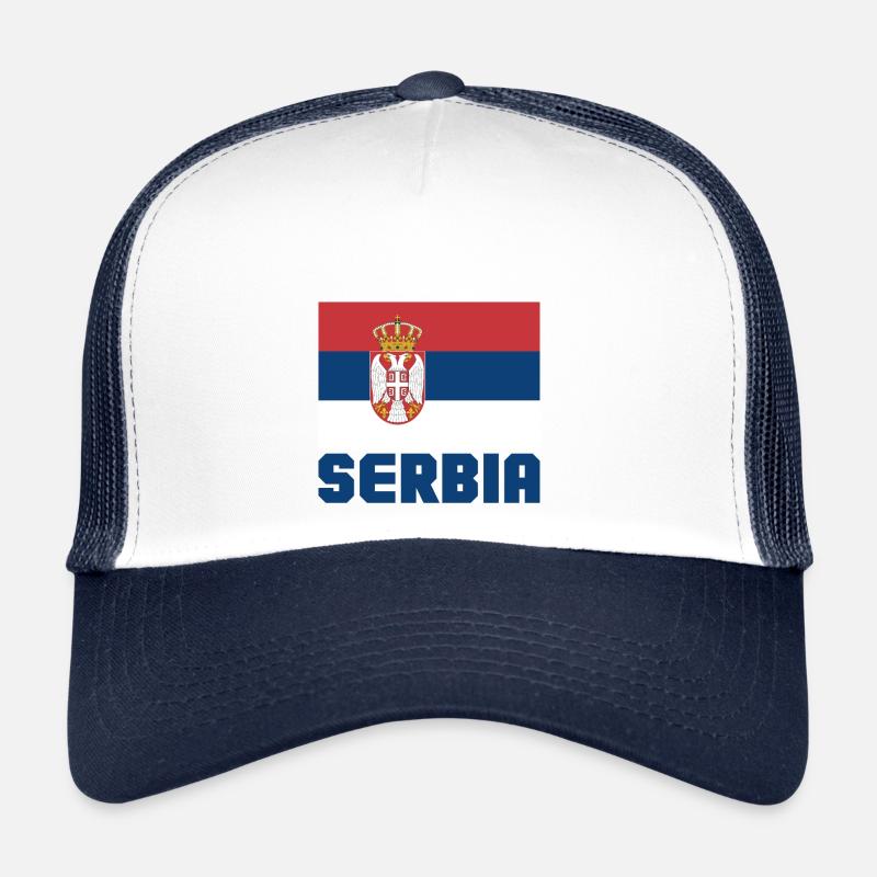 Serbie - Casquette trucker - blanc/marine
