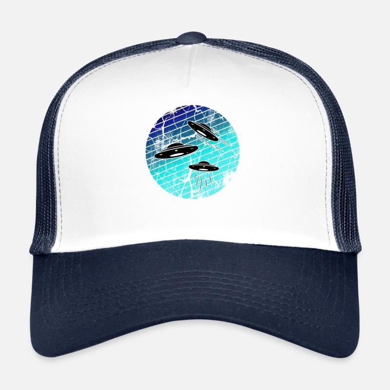 ufos blue black Trucker Cap