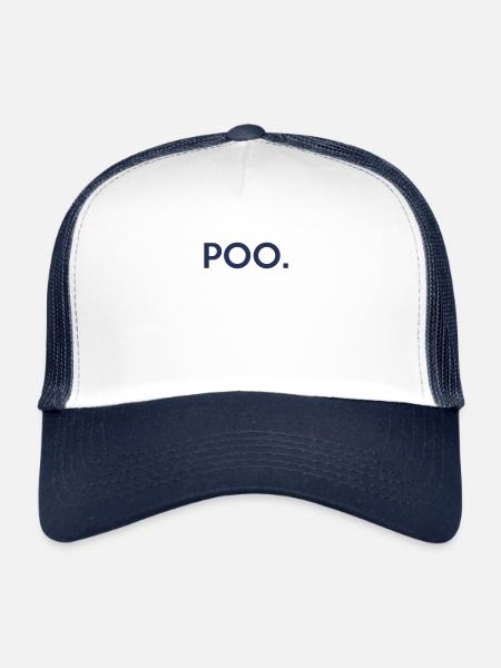 Poo - Casquette trucker  - blanc/marine - Devant
